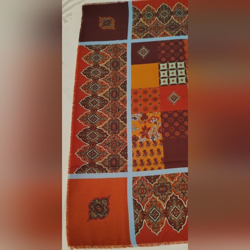 Vintage Colorful Patchwork  Square Scarf - Picture 2 of 16